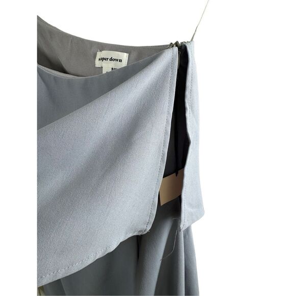 NWT Superdown Jenna One Shoulder Blue Mini Dress Size S Slit Party Cocktail - Picture 8 of 16
